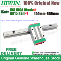1PCS HGL15CA+1PCS HGR15 Rail Original HIWIN HGL15CA Block HGL15CAZAC HGL15 HGL15R HG15 Length 200mm 300mm 400mm 500mm 600mm