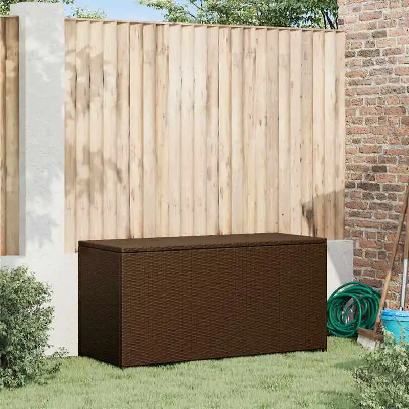 

Patio Storage Box Brown 47.2"x19.7"x23.6" Poly Rattan