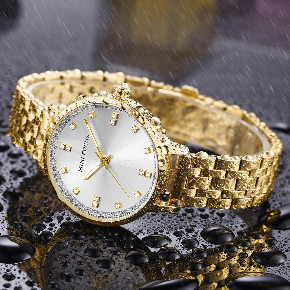 

MINI FOCUS Luxury Women's Watch Diamond Dial Stainless Steel Strap Waterproof Women's Quartz Watch
