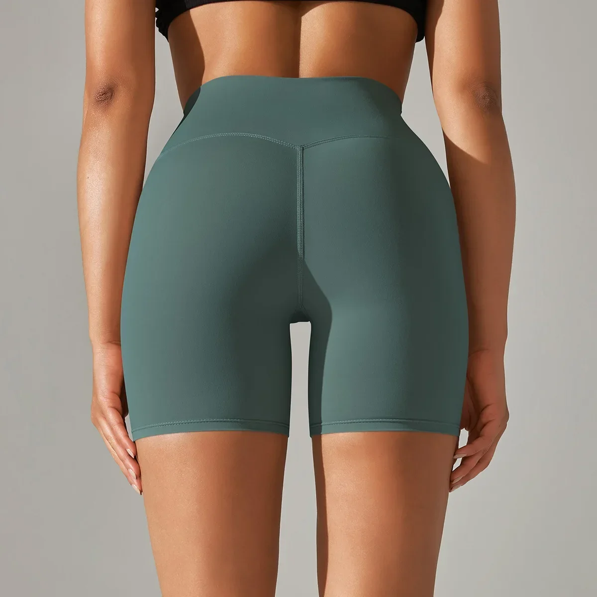 Pantalones de Yoga de cintura alta para mujer, pantalones tripartitos deportivos ajustados de doble cara, sin hilo de incomodidad, melocotón cepillado, nuevo