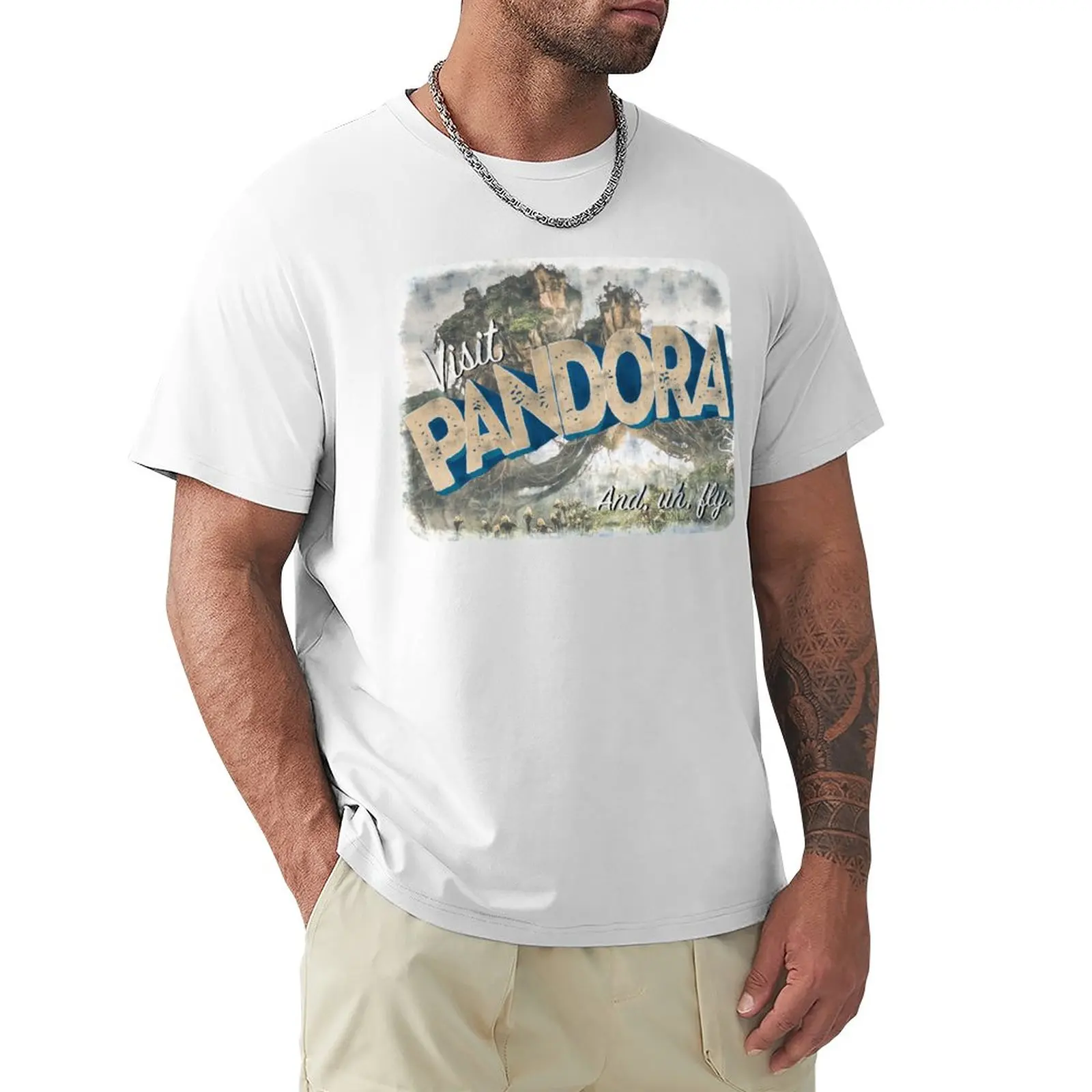 

Pandora Postcard T-Shirt blanks sweat Men's cotton t-shirt