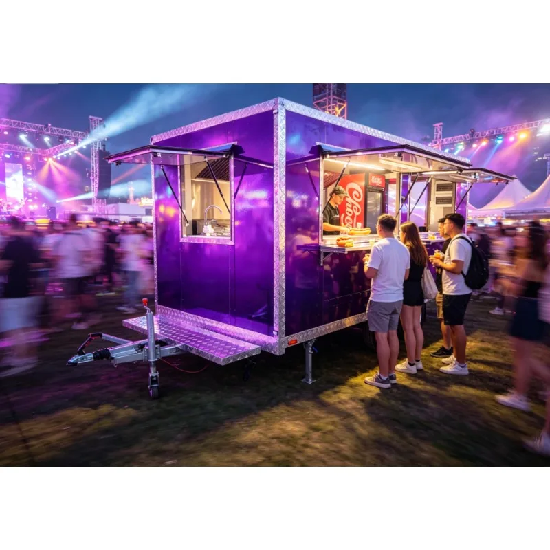 Mobile Kitchen Food Trailers Fully Equipped Remorque Mobile Pizza Fast Food Trucks With Full Kitchen For Sale