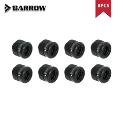 Barrow 8pcs, Hard Pipe Compression Fitting, G1/4'' OD12mm 14mm 16mm Connection Hand Tighten, Black/White/Silver/Gold