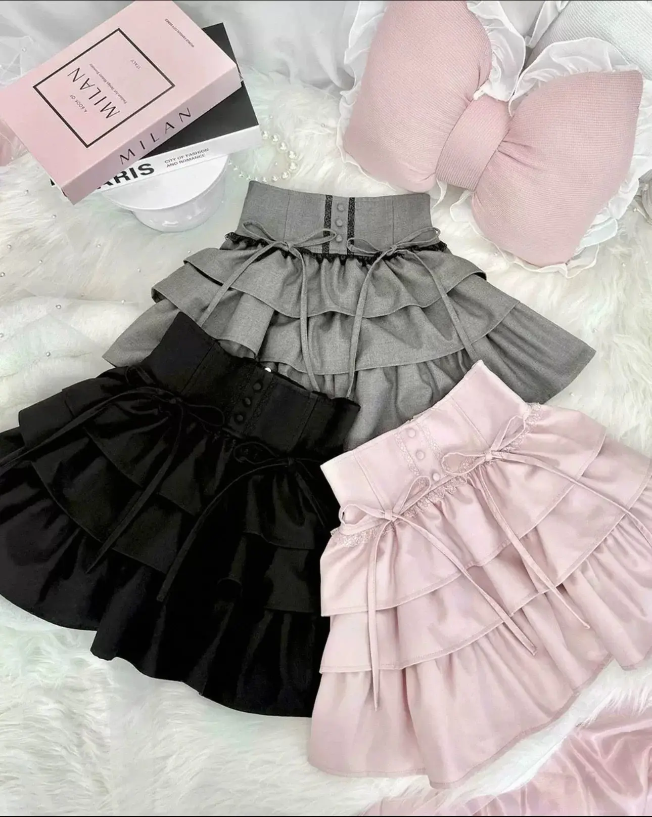 Japanese Style Elegant Sweet Hollow Heart High Neck Lace-up Ruffle Lantern Sleeve Knitted Sweater Pullover for Women Spring 2026