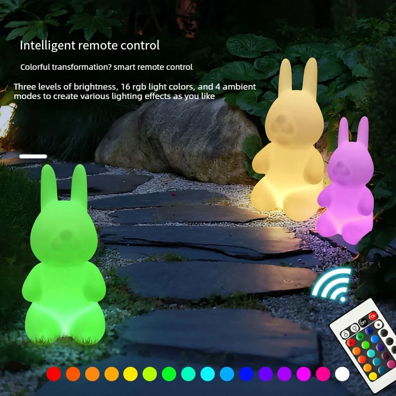 LED Luminous Rabbit Lamp Outdoor Waterproof Animal Shaped Courtyard Landscape Festival Luminous Rabbit Mall Decoration Ornament