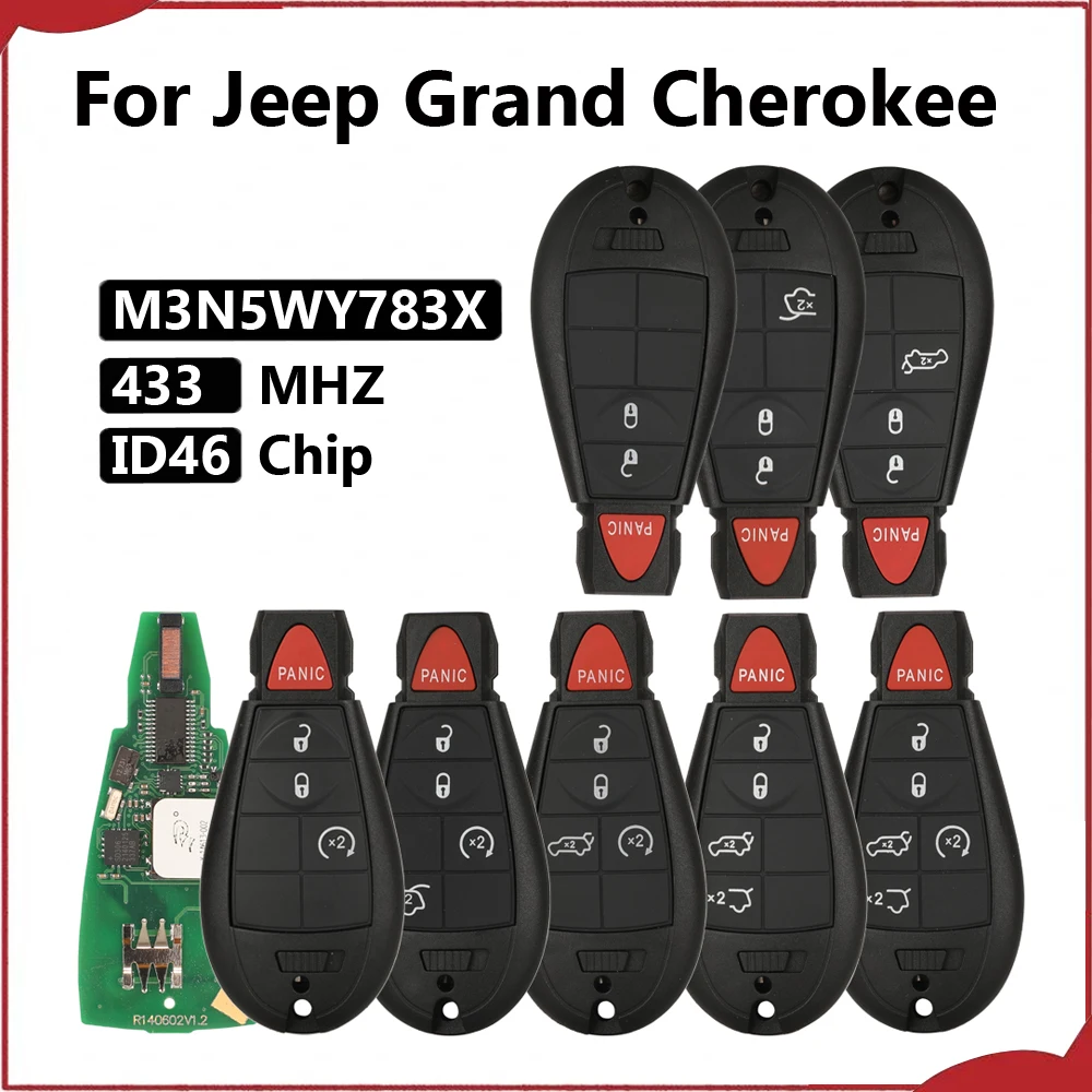 jingyuqin New Keyless go Smart Remote Car Key M3N5WY783X IYZ-C01C IYZC01C 433MHZ ID46 PCF7941 Chip For Jeep Grand Cherokee JCUV