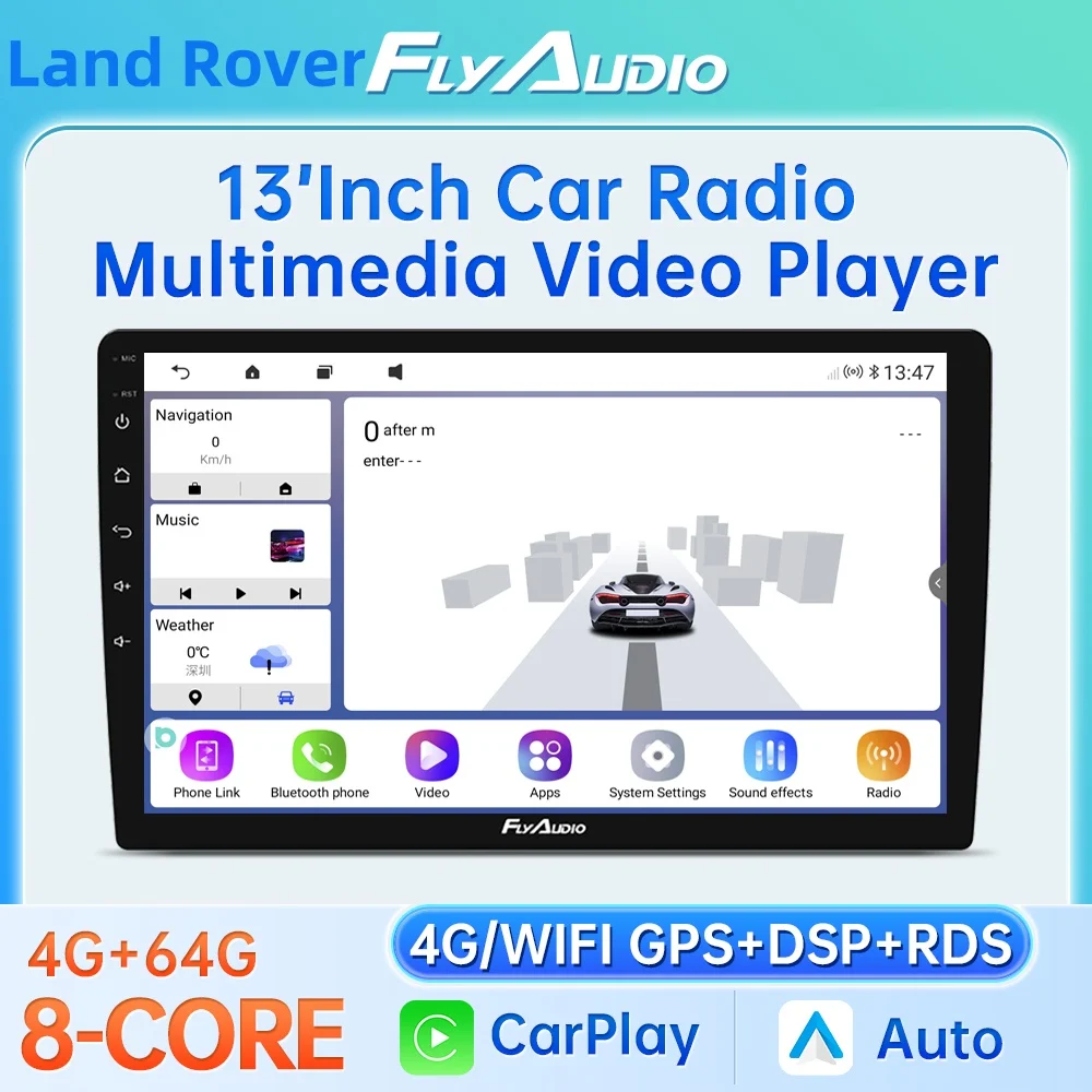 2din Android Car Radio for LAND ROVER Auto Radio 9/10/13 inch Universal Carplay Touch Screen Wireless 4G WIFI GPS Car Multimedia