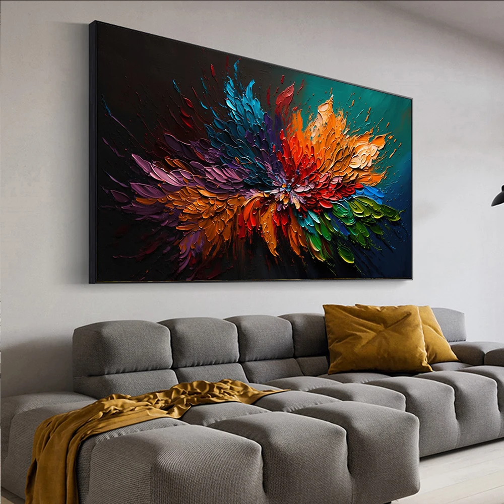 Original Blooming Flower Oil Painting On Canvas painting Large WallArt Abstract Colored Floral Texture Living Room Decor Picture