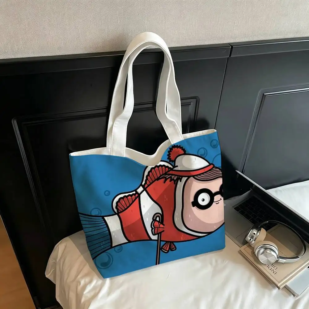

Game Wheres W-allyS W-aldo Printed Canvas Tote Bag Shoulder Bag Commuter Mommy Shopping Bag