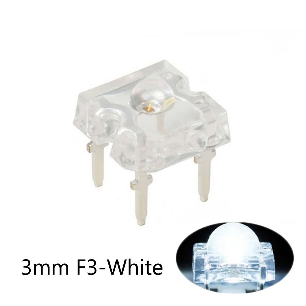 3mm F3 Piranha LED bianco rosso verde ambra trasparente 3mmLED diodo diodi emettitori di luce 4-pin Piranha LED Diodos luminosità