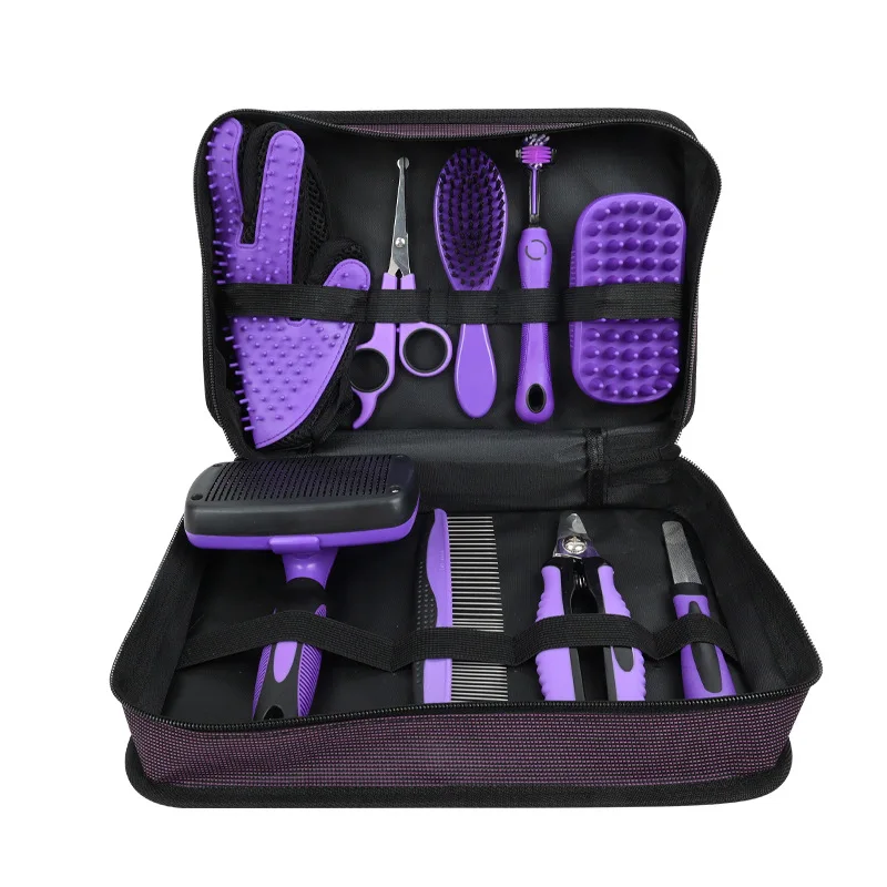 

Pet Grooming Set Dog Grooming Scissors Needle Comb Nail Scissors Row Comb Hair Rolling Gloves