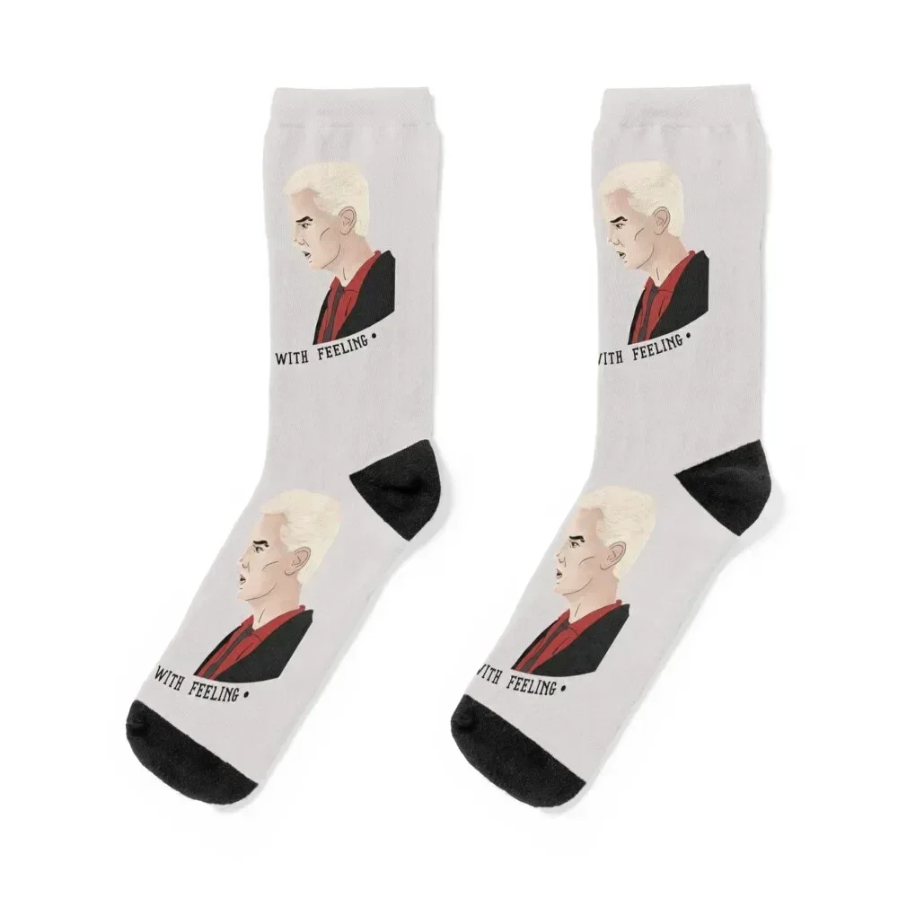 Buffy & Spike Once more, with feeling BTVS Socks anti slip football cartoon gym basketball Boy Socks Women's