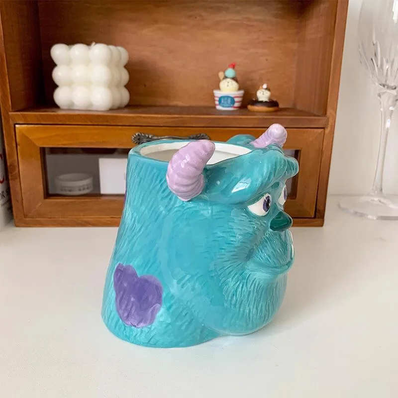 Disney Pixar Monsters, Inc. Mike Sullivan Ceramic Mug Cup Action Figure Model Toys Cartoon Kawaii Monsters University Kids Gifts