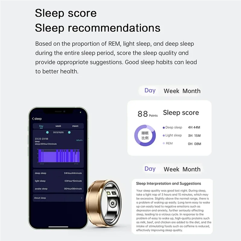 

Смарт-кольцо A41T, фитнес-трекер с мониторингом сна, мониторинг кислорода в крови, температура тела, счетчик шагов, спортивное кольцо, легко U