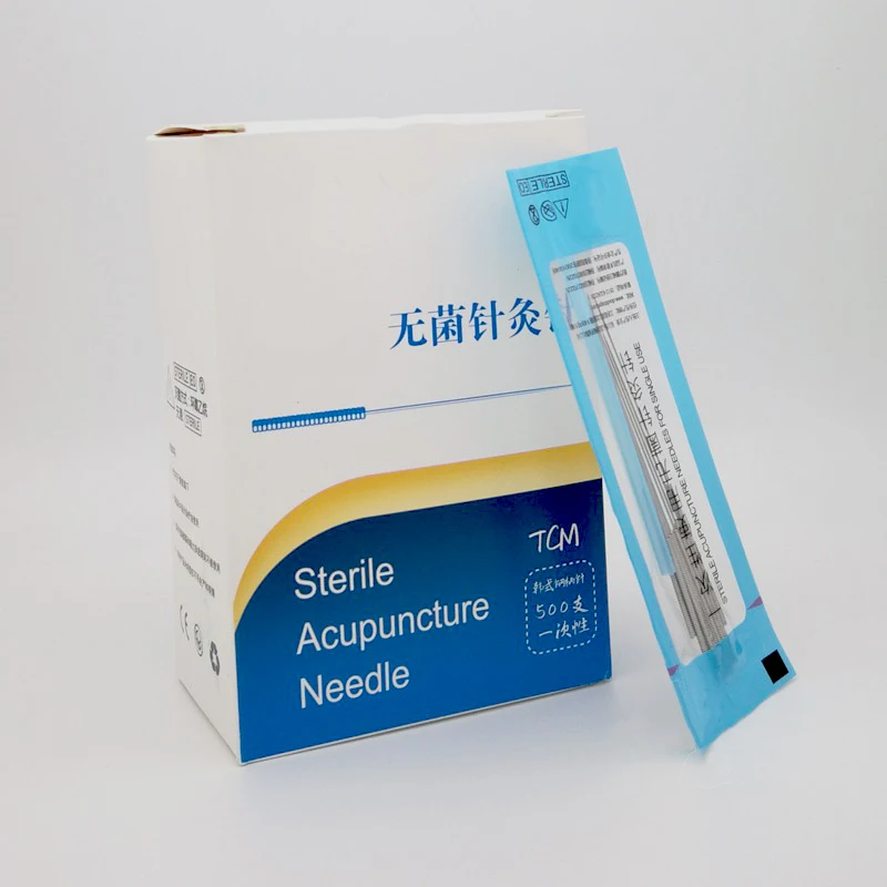 

500 pcs 0.16/18/25/30/35/40mm disposable sterile acupuncture needle flat handle massage needle