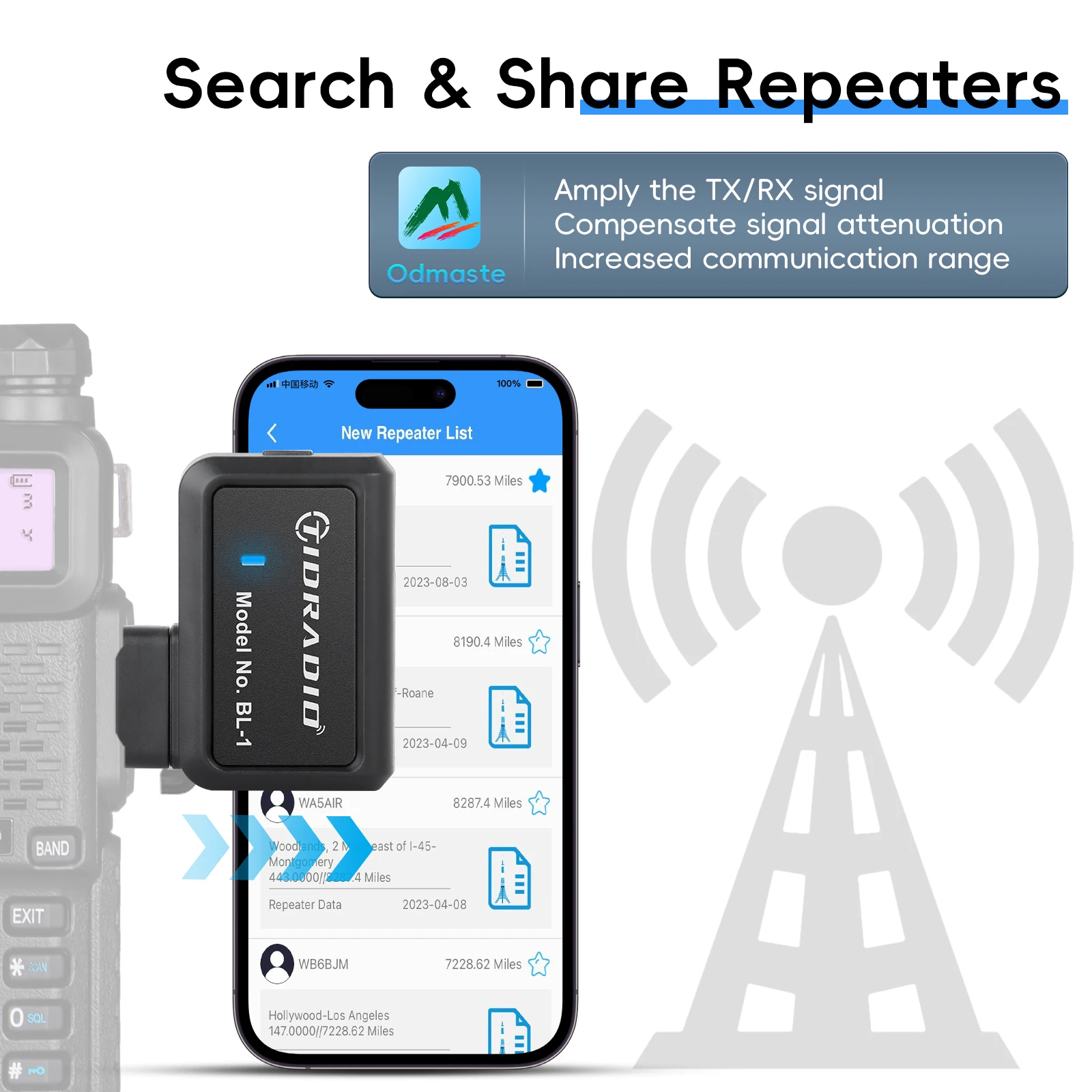 Radio Wireless Programmer Phone APP Programming for Walkie Talkie Multiple Model Search Repeaters for UV-K5(8) UV-5R UV-82