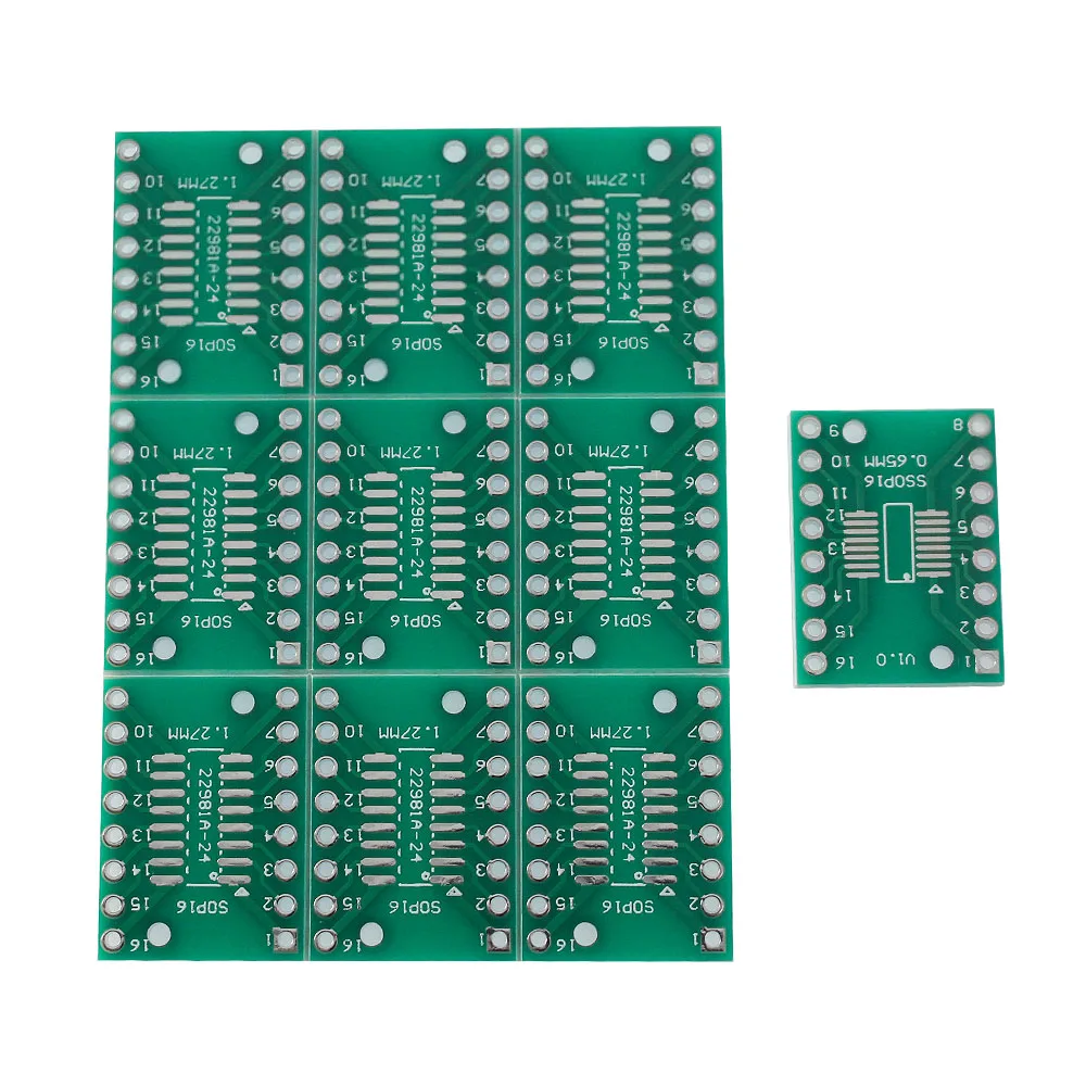 10 個 SOP16 SSOP16 TSSOP16 アダプタボード 15.6 ミリメートル × 21 ミリメートル SMD から DIP アダプタコンバータ PCB ボード