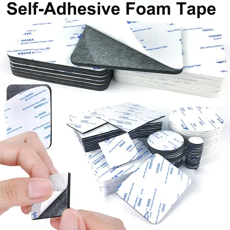 10/20/50Pcs Double Sided Foam Tape Strong Sticky Pad Mounting Square Round Self Adhesive Foam Tape for DIY Art Crafts Supplies