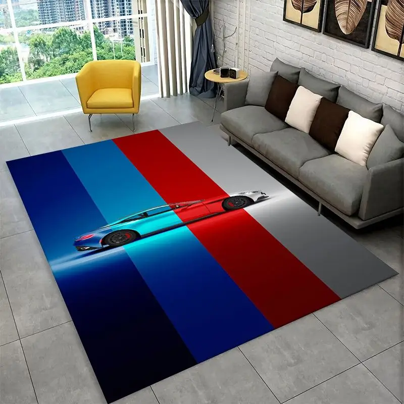 Racing Car B-BMW Non-Slip Area Rug for Living Room,Bedroom,Playroom,Soft Carpet Floor Mat Home Decor Rug  Room Gift
