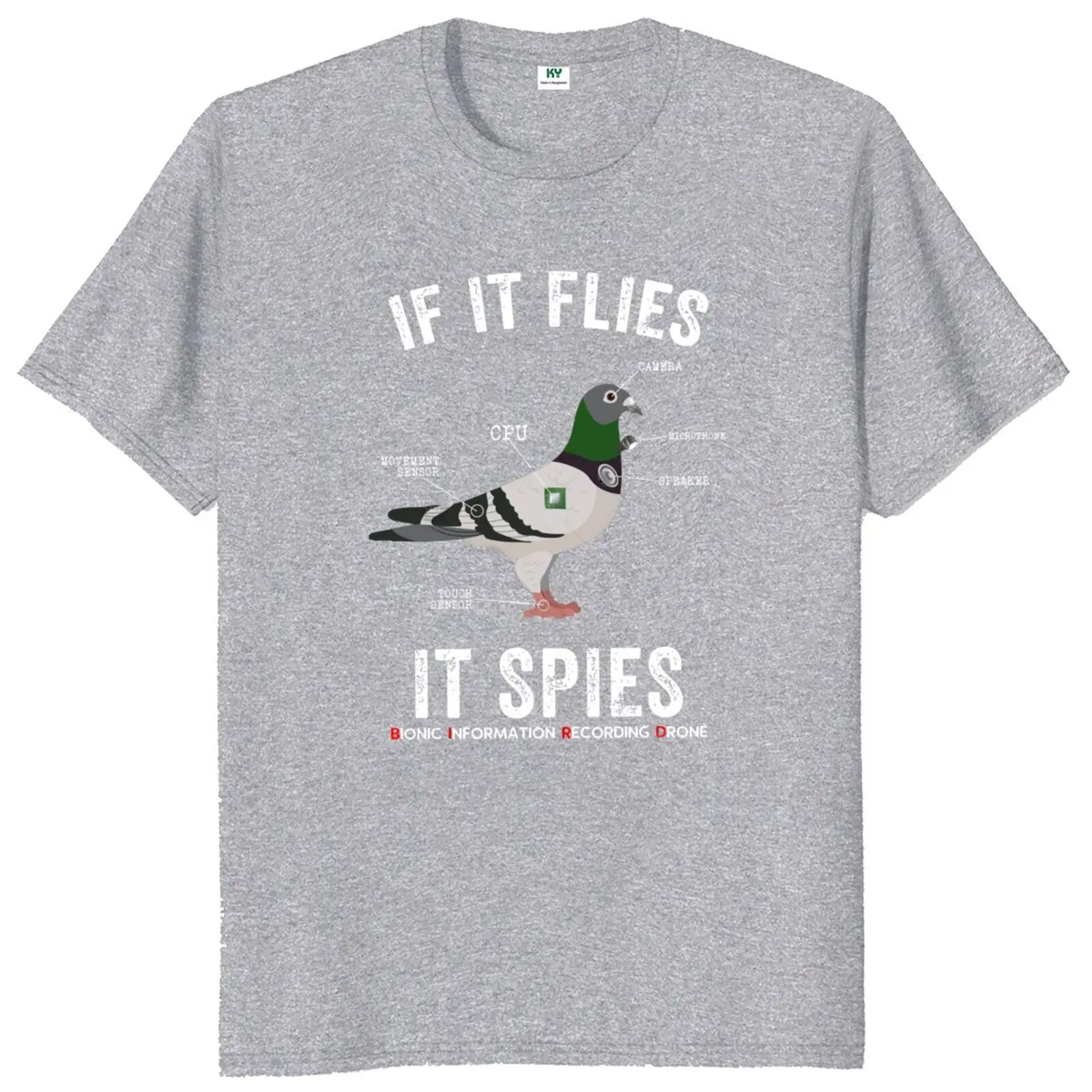 If It Flies It Spies Birds Are Not Real T Shirt Funny Nerd Drone Conspiracy Theory Classic Tshirts 100% Cotton For Unisex