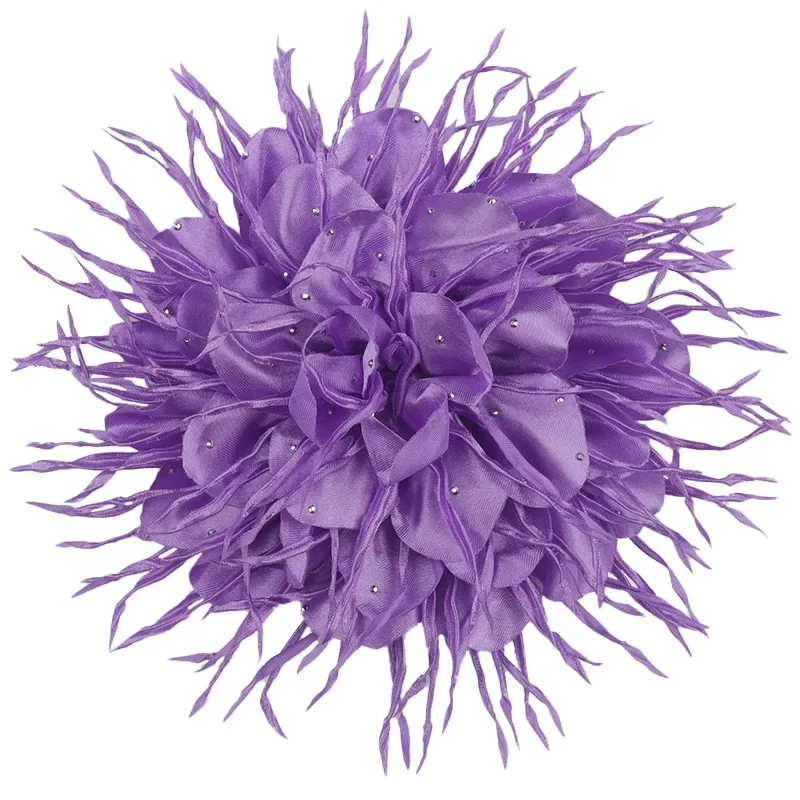 18CM Handmade Flower Applique Fabric with Tassel Beards Women's Suit Jacket Lapel & Dress Decoration | Apparel Textiles & Crafts