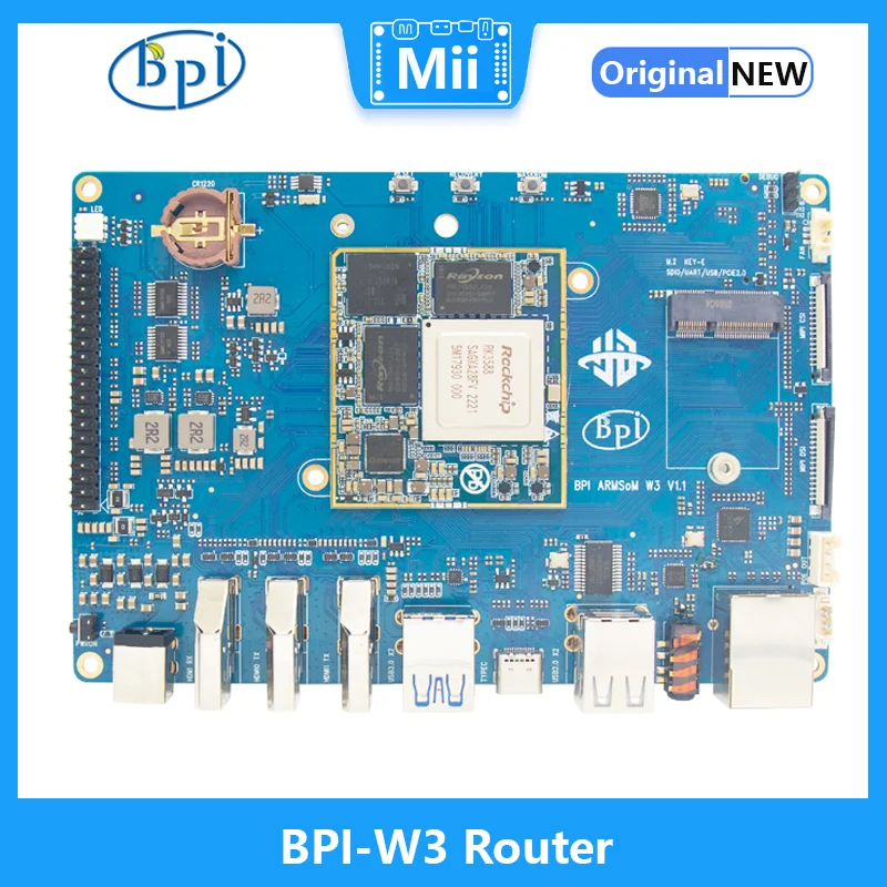 

Banana Pi BPI-W3 Rockchip RK3588 Quad Core A76 + Quad Core A55 LPDDR4 8G RAM 32G eMMC 2.5Gbps Ethernet Single Board Computer