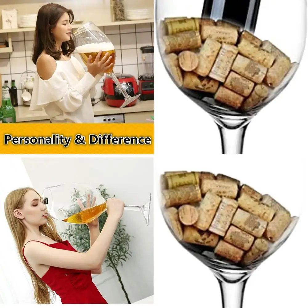 

Jumbo Stemmed Wine Glasses - Unique Large Goblets for Champagne, Beer, and Red Wine