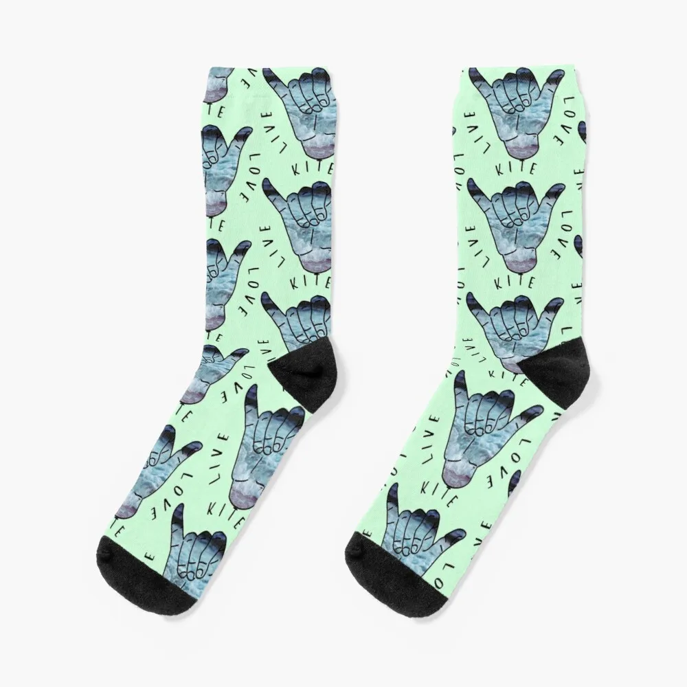 

LOVE LIVE KITE / HANG LOOSE KITESURF wave Socks Man Socks