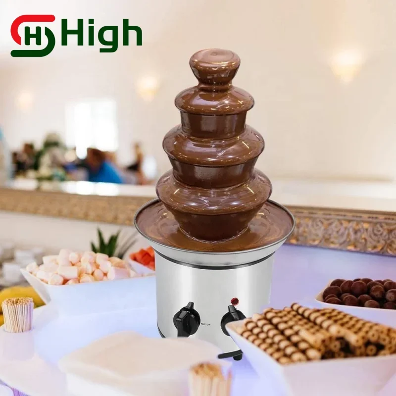 Commercial And Home Used 4 Layers Chocolate Melt With Tap Spout Chocolate Waterfall Fountain Machine