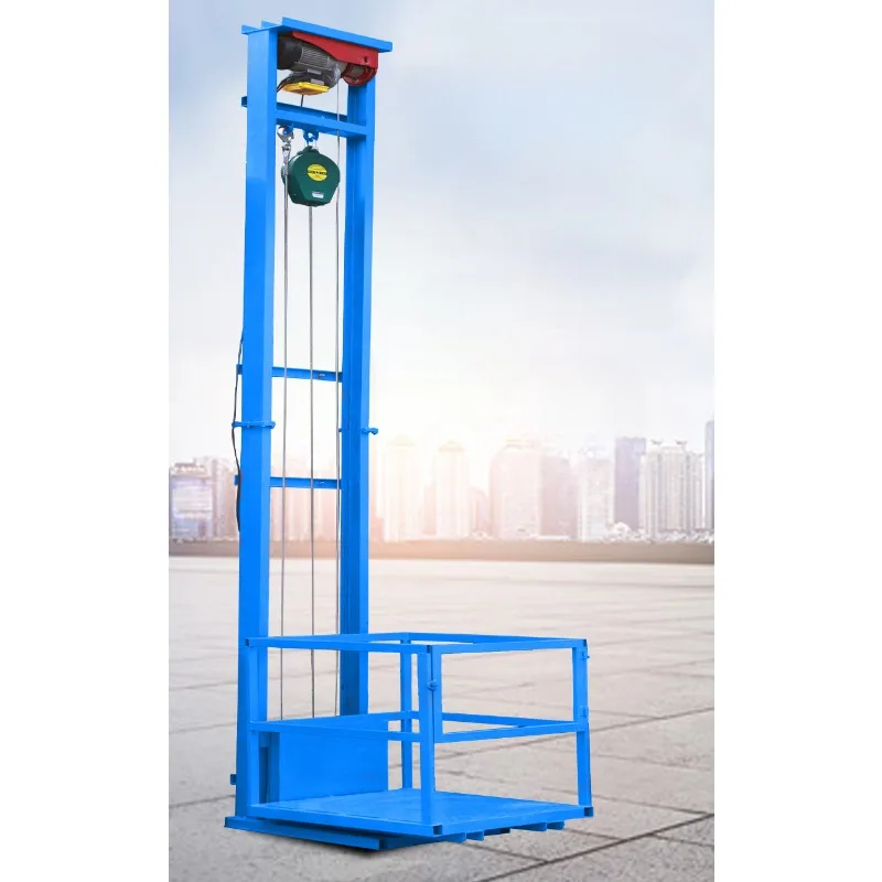 Small electric factory warehouse residential guide rail lift freight elevator