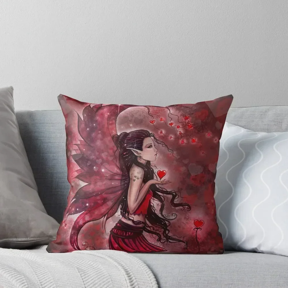 

Hearts Valentine Heart Fairy by Molly Harrison Throw Pillow Decorative Cushions Decorative Cushion Cover Sofa Cushion pillow