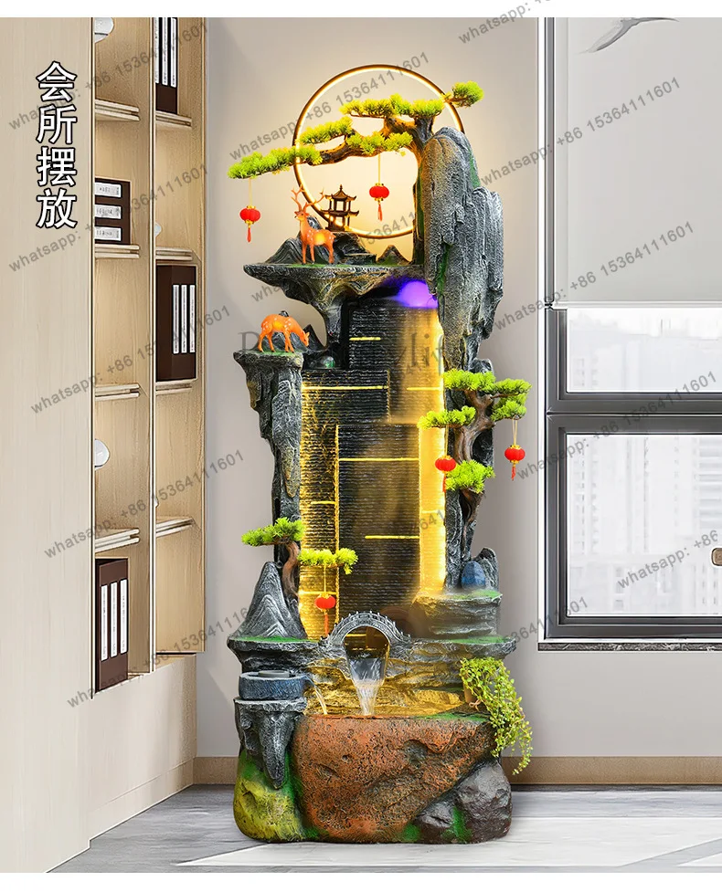 Chinese rockery fountain flowing water ornament circulating water fish tank hall office landscape decoration