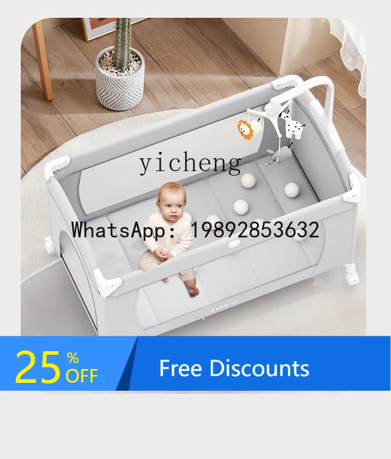 AG  Baby Crib Foldable Mobile Splicing  Newborn Diaper-Changing Table Baby Cradle Bed Gift