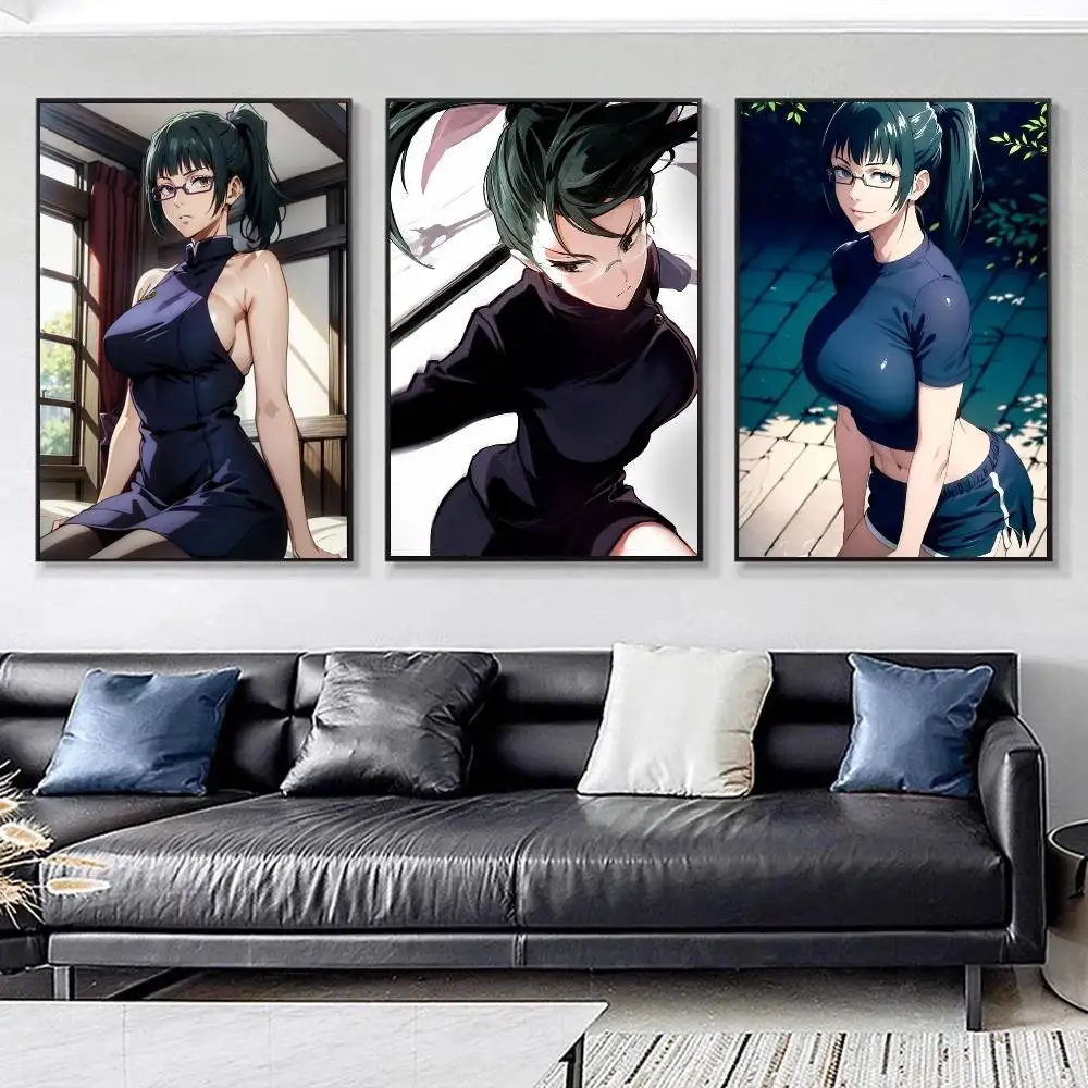 Anime Jujutsu Kaisen Maki Zenin Posters HD Print Vintage Wall Art Decor for Home Study Room