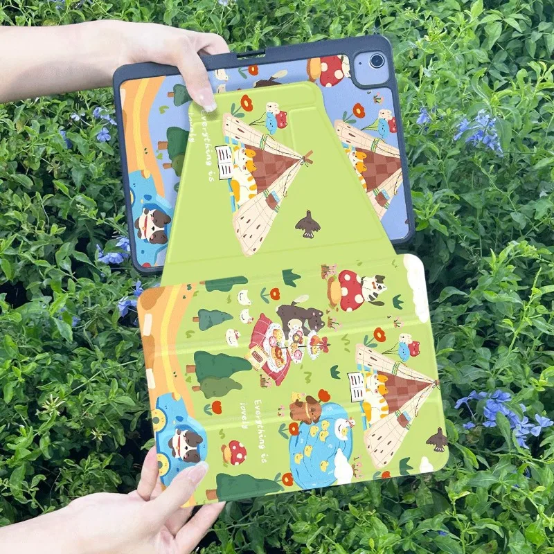 Kitten Camping Pencil Holder Case Funda for IPad 10th Generation IPad Air 4 10.9 2020 Air 5 Pro 11 2nd 3rd 4th 2018 9.7 5/6th image 4
