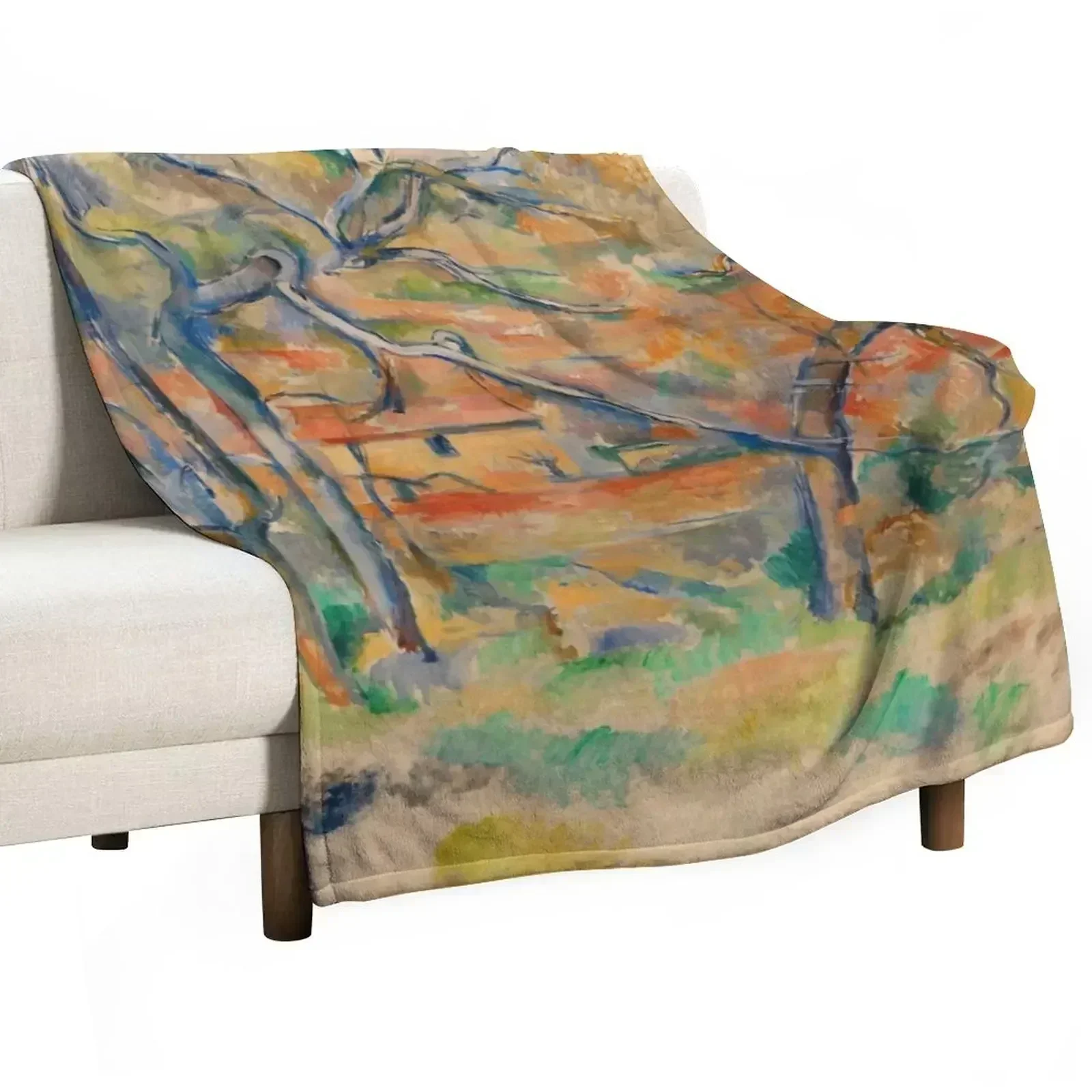 New Paul Cézanne - Tr?r og hus, Provence Throw Blanket Blankets For Bed Beach Decoratives Hair Sofa Throw Fashion Sofas Blankets