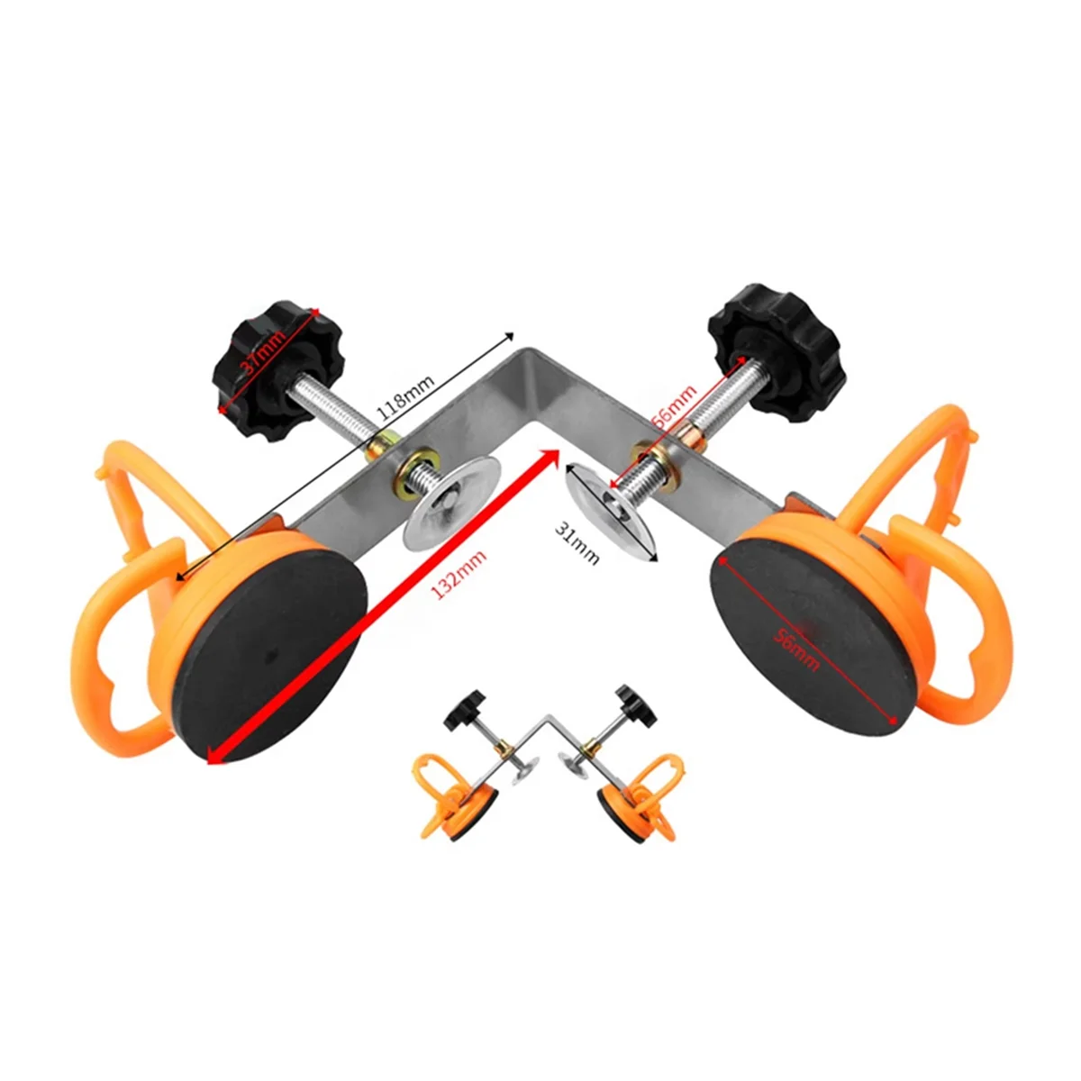 FTGT NEW 90 Degree Countertop Seam Setter, Right Angle Stone Setter Installation Tool Stainless Steel, Double Suction Cup