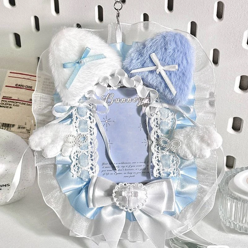 1Pc Bowknot encaje foto tarjetero tarjeta ladrillo, Anime personaje del juego de dibujos animados Acg tarjeta pantalla Manga estrella soporte Mag Fan Circle Otaku tarjetero decorativo