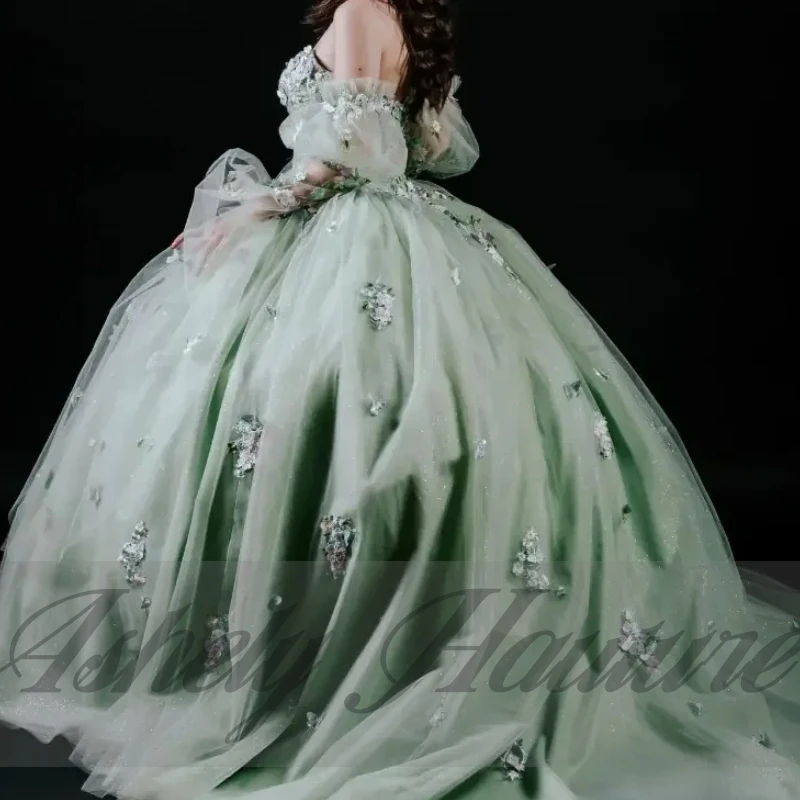 Dostosowane księżniczka dziewczyna Quinceanera sukienki koronkowa aplikacja gorset suknia balowa kobiety bal sukienka na przyjęcie urodzinowe Vestido 15 Anos 2025