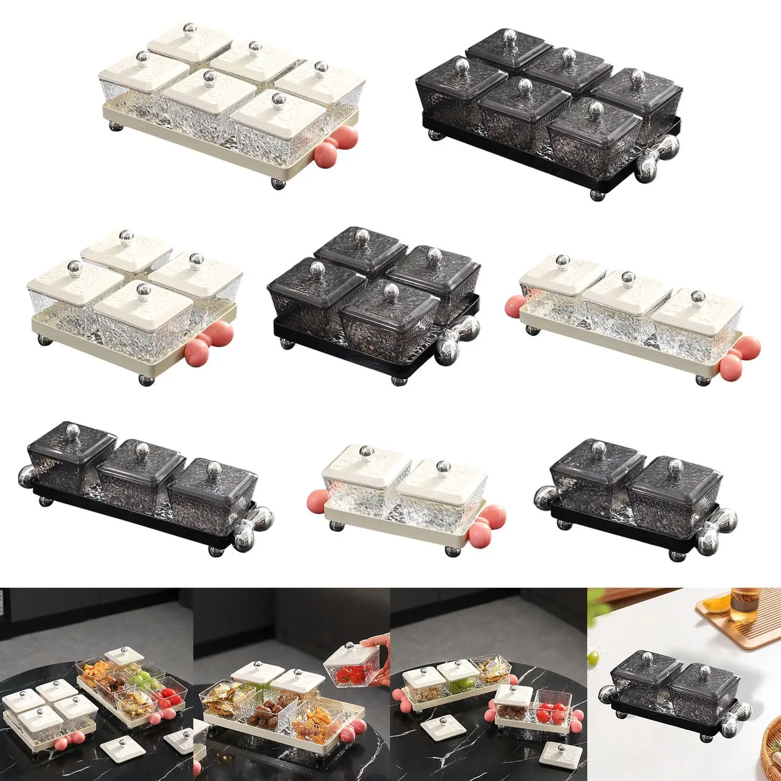 

Divided Serving Dishes Appetizer Tray Snack Candy Dish Appetizer Tray Tea Table Accessory for Cafe Home Tea Party Living Room