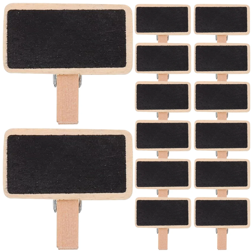 

50 Pcs Mini Blackboard Chalkboard Signs Wooden Clip Small Message Clamps Bill Holder Memo Reliable Practical