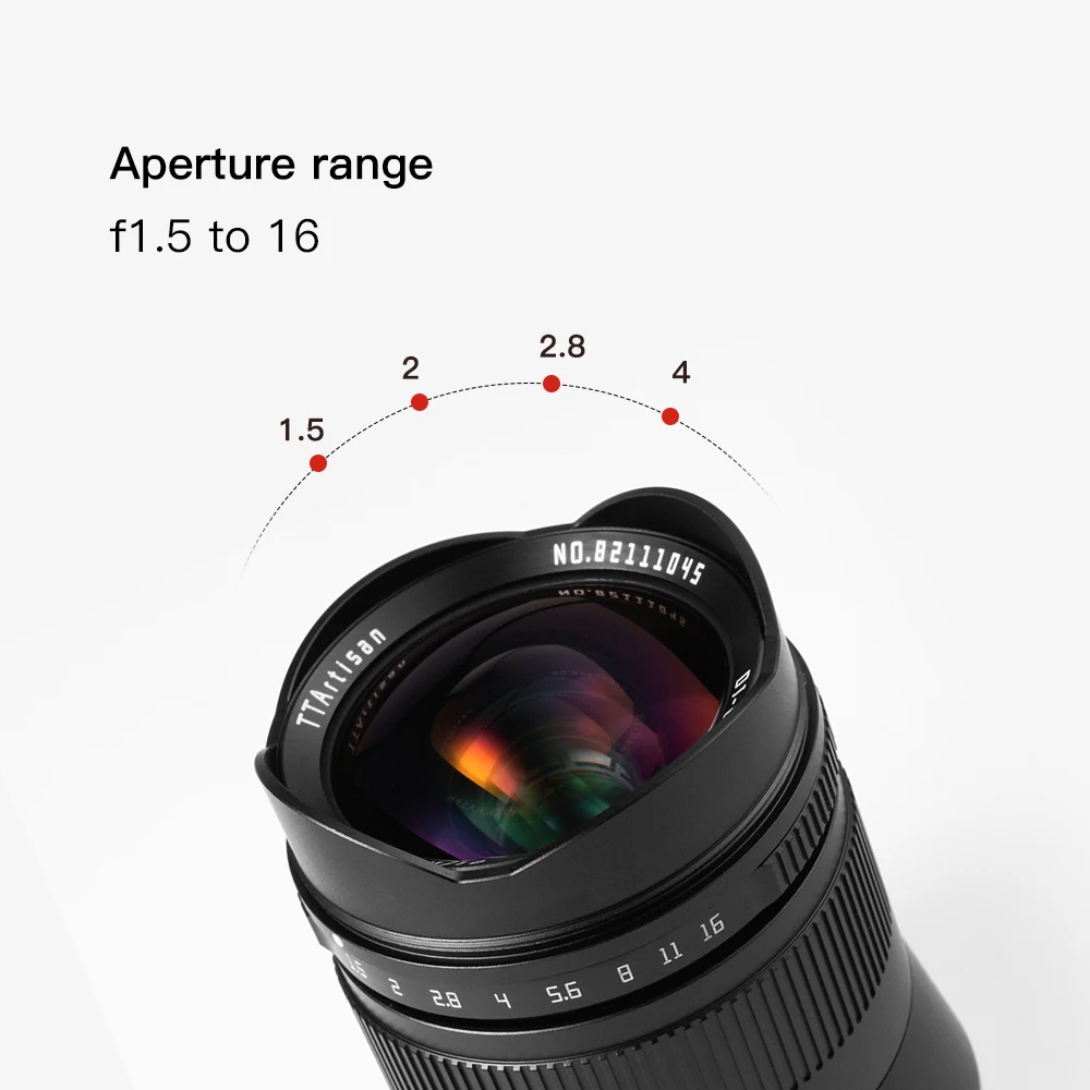 TTArtisan M 21 mm F1.5 Lente principal grande gran angular de fotograma completo para cámaras Sony con montura E con A7 A7ll A7lll A9 A5000 NEX-3 NEX-7