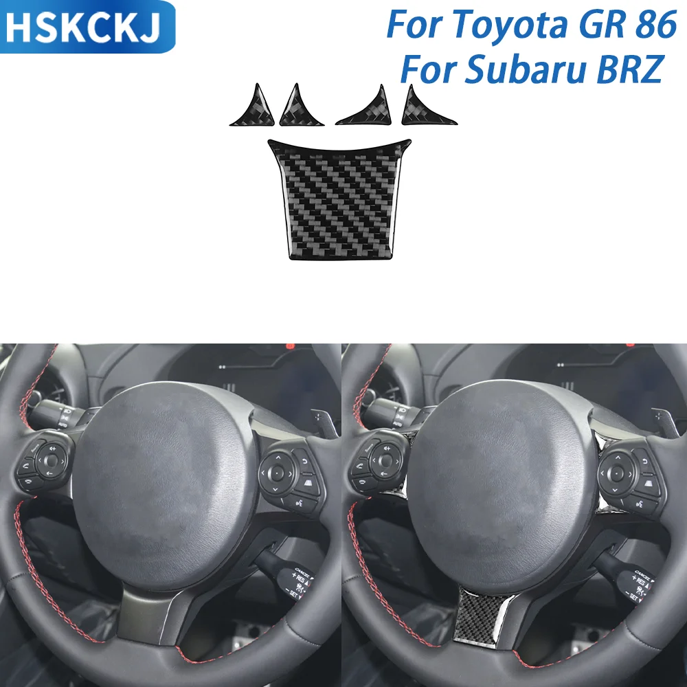 

For Toyota GR 86 For Subaru BRZ 2020+ Real Carbon Fiber Interior Sticker Car Steering Wheel Cover StickerDecorative Accessories