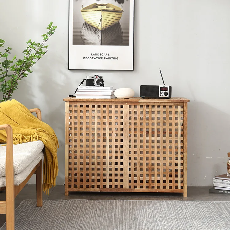 

Solid wood storage box Double cloth bag Removable household laundry basket Cloakroom Factory direct sales Wooden storage box