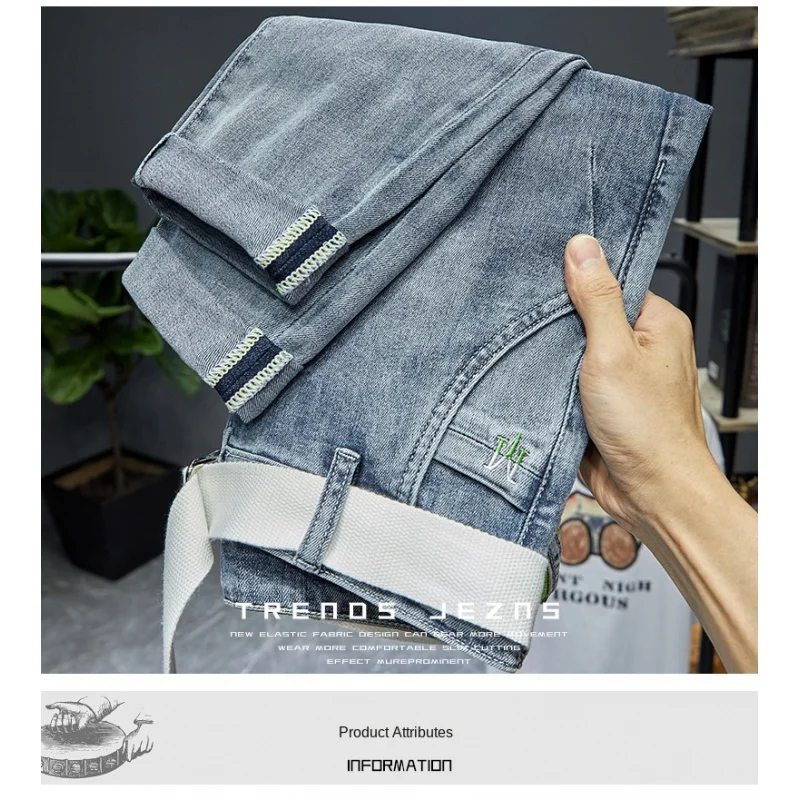 Men's Jeans 2024 New Spring and Summer Trends Embroidered Tapered Ankle-Length Pants Pants Loose Saggy Harem Pants