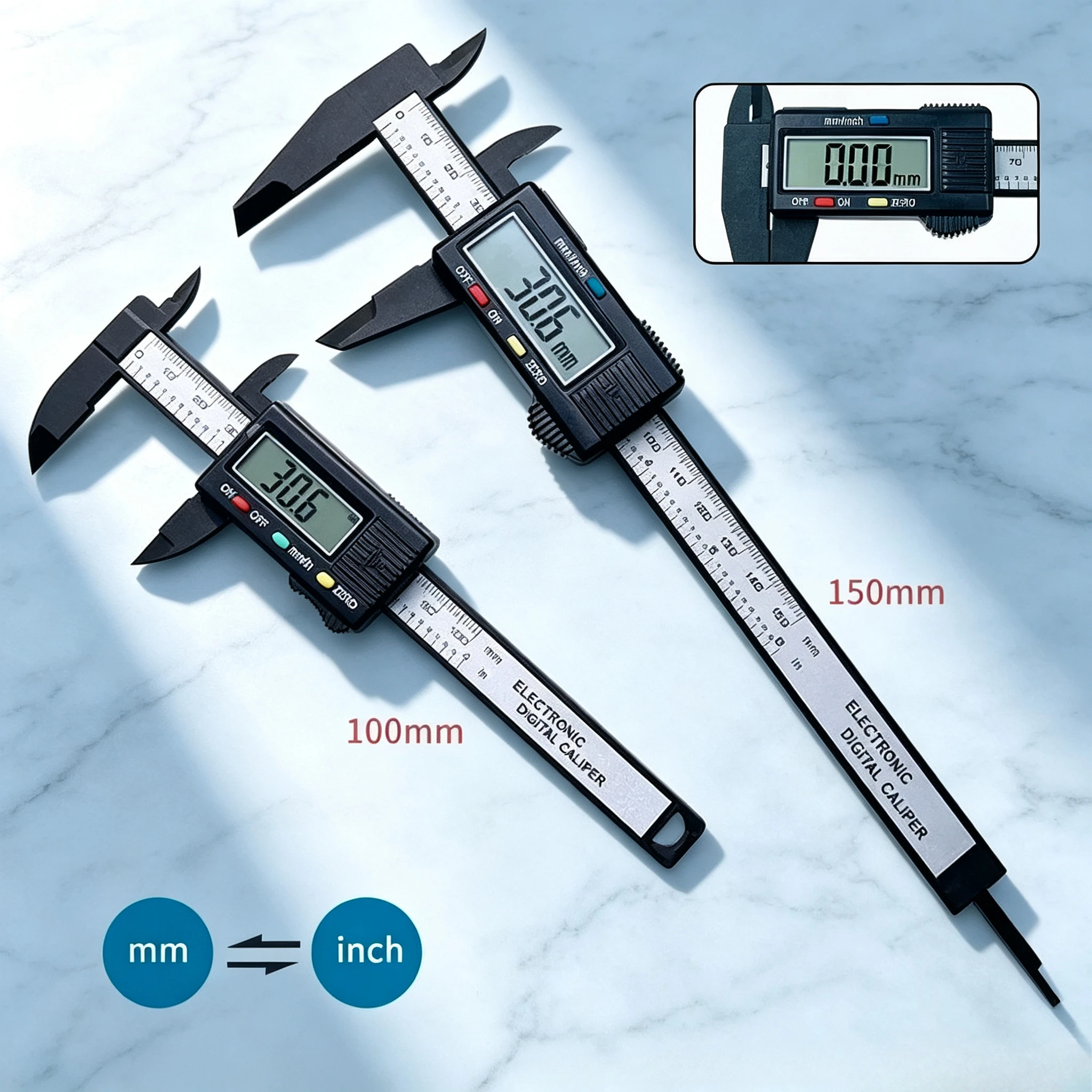 Digital Caliper 150mm 100mm Carbon Fiber Electronic Dial Vernier Caliper Gauge Micrometer Digital Ruler Measuring Tool