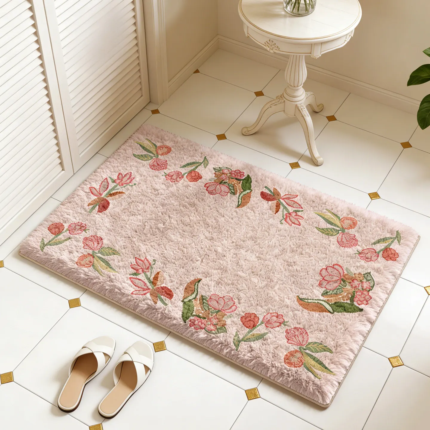 Imitation cashmere bathroom floor mat absorbent foot mat household quick-drying carpet