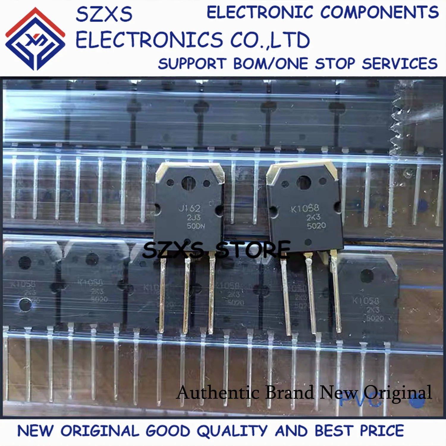 New Original 1Pair 2SK1058 K1058 2SJ162 J162 TO-3P Audio Amplifier Transistor In Stock Electronic Components Good Quality
