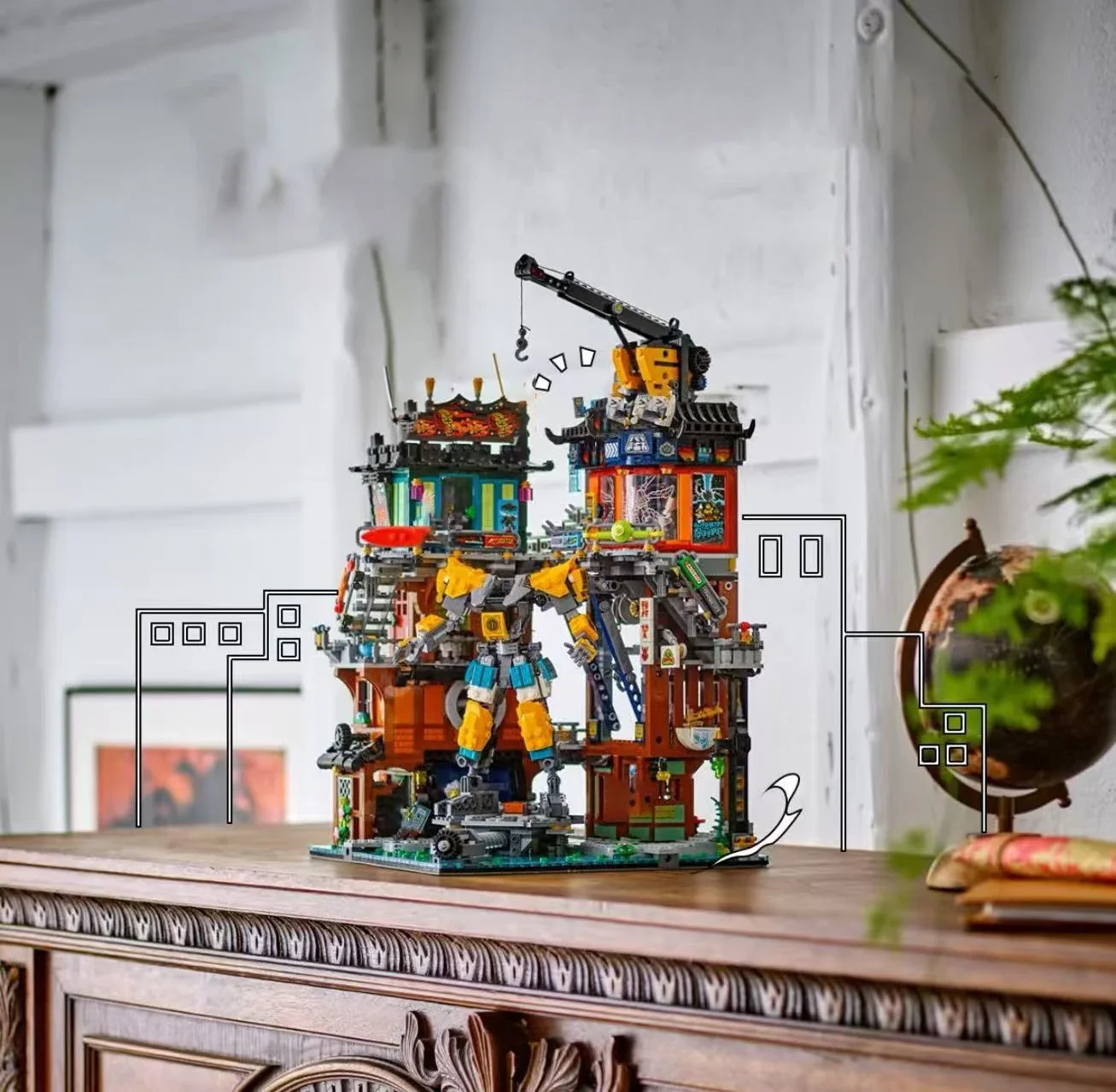 Nowy zestaw klocków konstrukcyjnych 3244 elementy, model warsztatów miejskich, architektura uliczna, klocki DIY, zabawki dla dzieci, prezenty dla chłopców