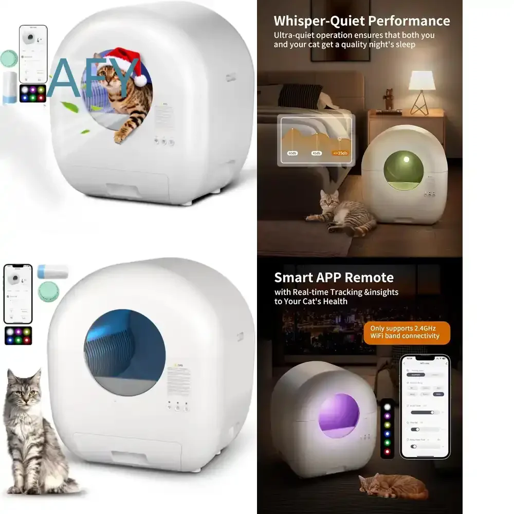 Self Cleaning Litter Box 76L for Automatic Cat Litter Box for APP Control Low Noise Smart Cat Litter Box for Multiple Cats